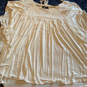 Always indigo white ruffles shirt